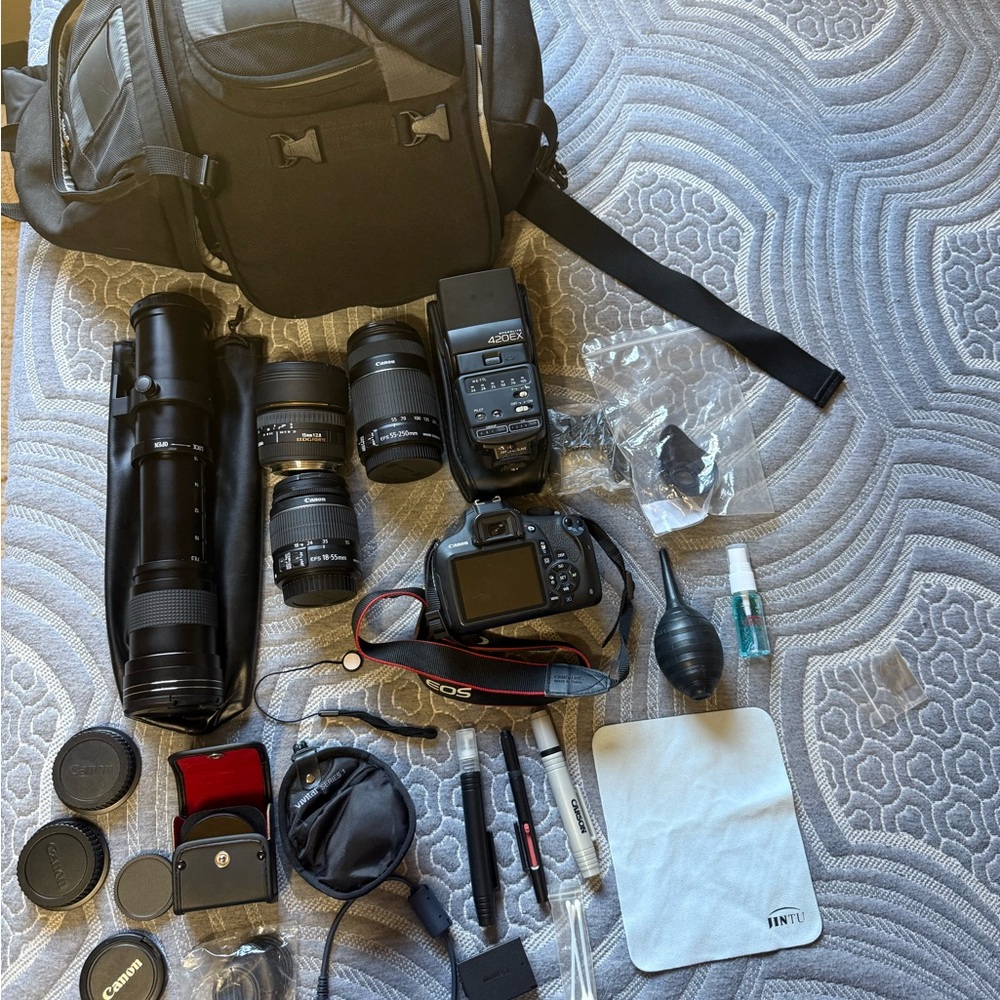 Canon Black Camera Bag with Accessories
